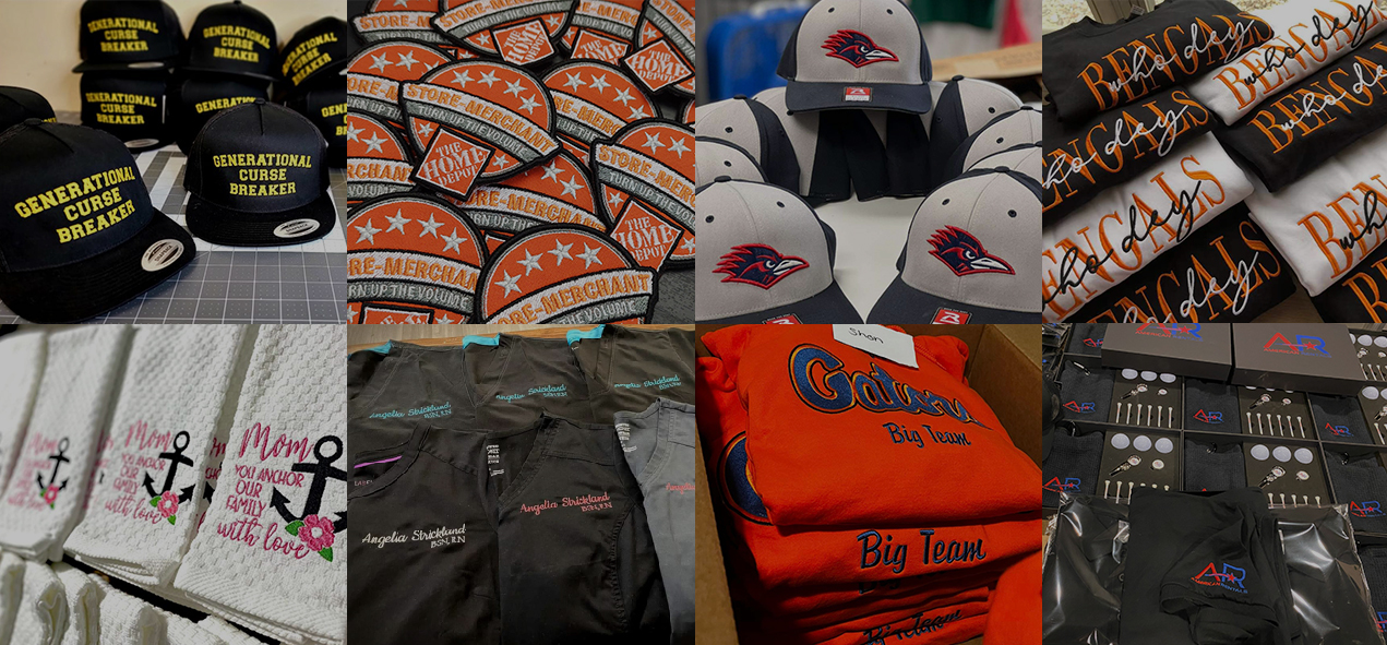 The Vision embroidery machine can be used to embroider a wide variety of items including hats, clothing, bags, jackets, leather, shoes, patches, and more.