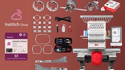 Includes a full tool kit and free Institch Cloud to reduce costs.