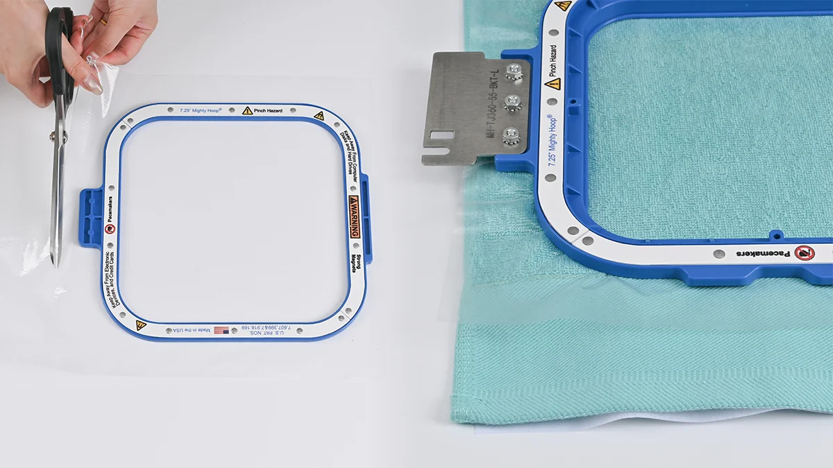 Applying embroidery stabilizer