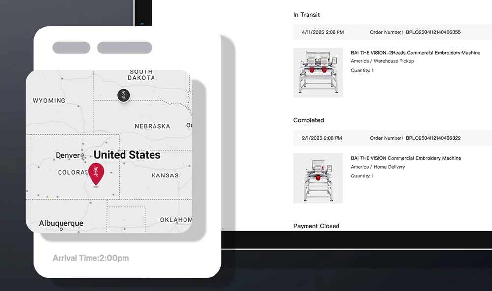 Track your order in real-time with BAi’s transparent tracking system, so you’re always updated on your machine’s status.